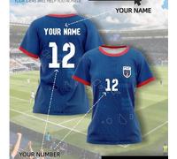 Shein Capa personalizada de jersey de la Copa Mundial Femenina de Fútbol - Nombre y número personalizados - Diseño ajustado y transpirable que te ayuda a re