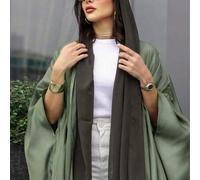 Shein Cárdigan abaya de moda musulmana con mangas de murciélago, vestido largo (pañuelo no incluido)