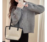 Shein Cárdigan de punto con capucha minimalista e interesante de mujer, para otoño/invierno