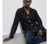 Shein Cárdigan de punto suelto y abierto con cuello vuelto, manga largaunicolordo, ropa casual de negocios para mujer, ropa de oficina, estilo de dinero vie