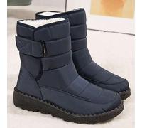 Shein Cárdigan, estilo con suéter talla 36-44 Botas de nieve forradas térmicas y gruesas para exteriores para mujeres, de tubo medio, de invierno, de punta