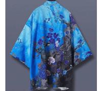 Shein Cardigan Kimono Haori Estilo Japonés, Estampado Floral Sakura Retro Minimalista, Bata Kimono Holgada Primavera/Verano, Camisa Unisex para Parejas Aire