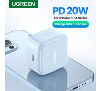 Shein Cargador rápido UGREEN PD 20W compatible con el adaptador de alimentación USB-C de 20W de Apple, compatible con iPhone serie 5, 14, 13 Pro Max, iPad P
