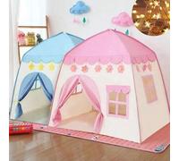 Shein Carpa de juego grande para niños estilo princesa - Tema de cielo estrellado azul, estructura de marco de acero y tela de poliéster, adecuada para niño