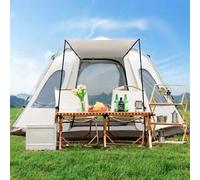 Shein Carpa espaciosa y ligera de camping hexagonal, carpa portátil de montaje automático y rápida apertura, carpa de cúpula para exteriores sin instalación