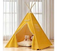 Shein Carpa portátil para niños, Casa de juegos DIY para niños, Decoración de habitación de bebé, Lienzo para niños, Tipi, Carpa de playa mini para niños, R