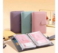 Shein Carpeta A6, Compatible con Sistema de Sobres de Efectivo & Gestión de Presupuesto - Cuaderno de Ahorro Financiero Autosellante con Páginas de Almacena
