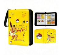 Shein Carpeta de tarjetas Pokémon, caja coleccionadora de bolsillos 4, álbum portador, cabe hasta 240 tarjetas de varios tipos