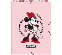 Shein CARPETA FOLIO 3 SOLAPAS MINNIE MOUSE "ME TIME" - Carpeta Anillas Licencia Oficial - Diseño Exclusivo - Ideal para Uso Diario - Material Duradero - Com