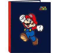Shein CARPETA FOLIO 4 ANILLAS MIXTAS SUPER MARIO "WORLD" - Carpeta Anillas Licencia Oficial - Diseño Exclusivo - Ideal para Uso Diario - Material Duradero -