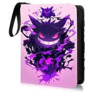 Shein Carpeta para tarjetas Pokémon de 4 bolsillos, con 50 páginas y 400 bolsillos, carpeta de tarjetas de PU impermeable, álbum de colección de tarjetas co