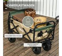 Shein Carretilla de mano plegable con asa, para playa o jardín, con capacidad de carga de hasta 100 kg, fabricada en material Oxford color caqui.