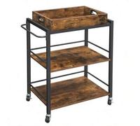 Shein Carrito de Cocina, Carrito Auxiliar con Ruedas, con Bandeja Extraíble, Ruedas Universales, Marco de Acero, Estantería de Cocina, 40 x 72 x 86 cm, Marr