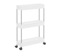 Shein Carro de Almacenamiento, Estante rodante, 3 Niveles, Ahorro de Espacio, para Cuarto de baño, Cocina, Oficina, 40 x 13,5 x 60 cm/40 x 22 x 60 cm, Color