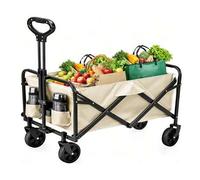 Shein Carro de Mano Plegable con Ruedas. Multiusos Ideal Playa, Compra, jardín, Camping. Carga hasta 120kg. Asa Ajustable. Auxiliar, Herramientas, Bebe, Jug