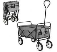 Shein Carro plegable de mano de mano, carro de jardín, carrito de playa, carro de transporte, soporte de bebidas con bolsillo lateral, carga máxima 100 kg