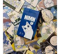 Shein Cartas de Tarot de Gato Blanco y Gato Negro NIMN, Cartas originales para principiantes, Juego de cartas postales lindas, Conjunto de cartas de oráculo