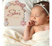 Shein Cartel de anuncio de nacimiento para recién nacido, cartel de anuncio de llegada de recién nacido utilizado en el hospital, tarjeta de llegada del beb