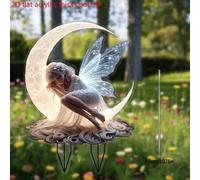 Shein Cartel de jardín de hadas de acrílico 2D, decoración para maceta de jardín y césped al aire libre para fiestas, adecuado para todas las estaciones, un