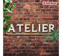 Shein Cartel de metal vintage ATELIER - 10,01 X 39,98 cm, arte de pared rústico con letras blancas sobre acabado de hierro desgastado, perfecto para el hoga