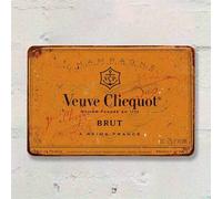 Shein Cartel metálico vintage de Veuve Clicquot Champagne - Decoración de pared retro clásica francesa para bares, cocinas y bodegas de vino