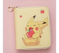 Shein Cartera con cremallera corta y monedero impreso con Pikachu Pokémon, bolsa pequeña para tarjetas, bolsa pequeña y portátil imprescindible para salir,