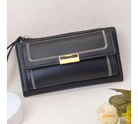 Shein Cartera de mano con cremallera multifuncional para mujer, con patrón bordado suave de lichis