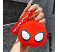 Shein Cartera de monedas de Marvel Spider-Man, llavero, bolsa de almacenamiento de auriculares de silicona, colgante de llavero para amigos, compañeros de c