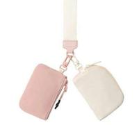 Shein Cartera de mujer estilo LuLu, de nailon impermeable con muñequera, multifuncional para llaves, tarjetas, efectivo, con llavero desmontable y portadocu