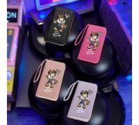 Shein Cartera grande de Minnie Mouse - Cartera larga con correa de muñeca, múltiples ranuras para tarjetas y monedero, compacta y portátil, adecuada para ni