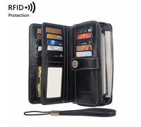 Shein Cartera mujer anti-robo RFID multifuncional de triple pliegue delgada y portátil para trabajadores de oficina, universitarias, negocios y viajes, para