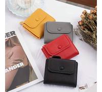 Shein Cartera multifuncional para mujer, con solapa, plegable, cierre lateral con cremallera y botón, cartera corta compacta, de unicolor, diseño minimalist