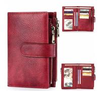 Shein Cartera pequeña de mujer de estilo vintage, multifunción de gran capacidad con trifold para tarjetas de crédito/identificación, monedas, efectivo, rec