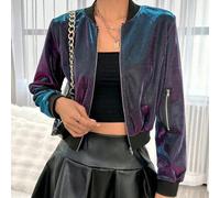 Shein Cazadora tipo bomber con cremallera crop