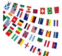 Shein Celebra la Copa del Mundo 2026 Banderas de Cuerda de 48/32 Países - Bandera de Guirnalda Internacional para Colgar en Habitaciones, Jardines, Bares De