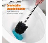 Shein Cepillo de baño minimalista japonés de acero inoxidable, cepillo de baño manual anticorrosión, cepillo de limpieza de baño con mango ergonómico largo,