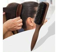 Shein Cepillo de cerdas de jabalí para cabello y barba para hombres y mujeres - Cepillo profesional de cerdas de crin sin perfume para peinar, recortar y al