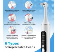 Shein Cepillo de dientes eléctrico de 5 modos para una limpieza bucal profunda, pulidora de dientes con velocidades ajustables, juego de cuidado dental reca