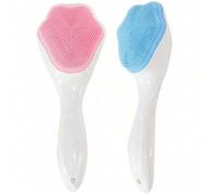 Shein Cepillo de limpieza facial de silicona, exfoliante manual de mano para el rostro y eliminador de puntos negros, cerdas suaves a prueba de agua, para e