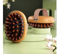 Shein Cepillo de masaje de madera, cepillo de meridiano con cojín de aire, alivia la fatiga, quema grasa de todo el Body, adelgaza las piernas