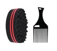 Shein Cepillo de pelo Esponja Barbero Óvalo Doble Cara Cepillo de Pelo Mágico Twist Respirable Permanente Cepillo de Estilo Salón Rizado para Peinado (Hallo