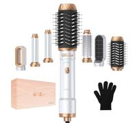Shein Cepillo secador de pelo 6 en 1, cepillos eléctricos de 60000 rpm, peinador para todo tipo de cabello, secado, alisado, rizado