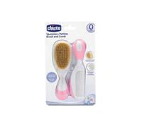 Shein Cepillo y Peine Pelo Natural. Chicco-Rosa