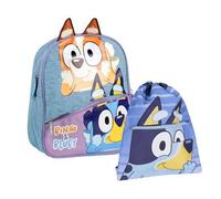 Shein CERDÁ LIFE'S LITTLE MOMENTS Set Infantil Mochila infantil escolar Bluey+Saquito Escolar Infantil de Bluey ,azul