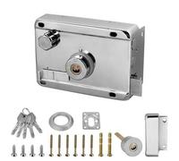 Shein Cerradura de puerta exterior, cerradura de puerta nocturna, cerradura de puerta corrediza de empuje alta para su hogar o lugar de trabajo con 5 llaves