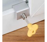 Shein Cerrojo ajustable para ventana, tope de ventana de aleación de aluminio con llave, clip de cerradura horizontal para ventana/puerta corrediza