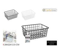 Shein Cesta Metal Organizadora 28X22X12.5Cm Diseño Práctico y Elegante | Cesta Metal Organizadora Compacta y Funcional, Versátil y Multiusos, Perfecta para