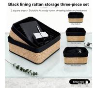 Shein Cestas de almacenaje minimalistas | Un juego de tres cestas de bambú en diferentes formas y tamaños: redondas, ovaladas, cuadradas o rectangulares. Pe