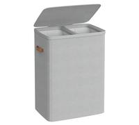 Shein Cesto para la Ropa Sucia, Bolsa de Basura de 170 L, 2 Compartimentos, Fácil Montaje, con Asas para la Tapa, Bolsa Interior Extraíble, 56 x 40 x 75 cm,