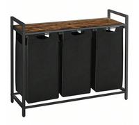 Shein Cesto para Ropa Sucia, Cesta Colada, 3 Bolsas Colada de Tela Oxford Extraíble y Desmontable, Estante, Marco Metálico, 3 x 38 L, 92,5 x 33 x 72 cm, Mar